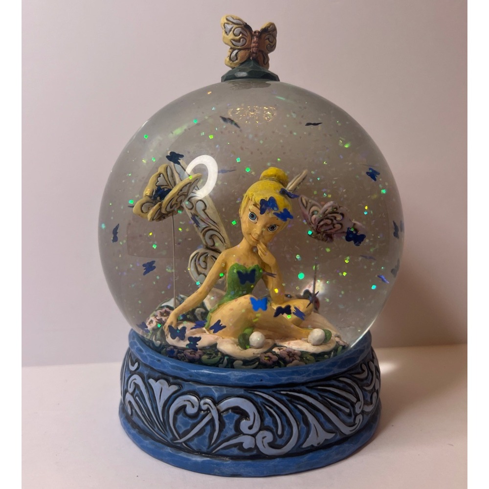 Jim Shore Disney Tinker Bell Butterfly Kisses Snow Globe Waterball 4020799
